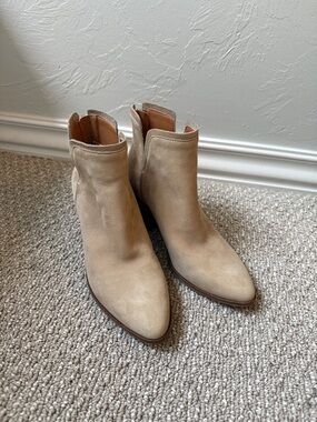 Lucky Brand Leather Suede Ankle Boots Tan Size 6 Like New